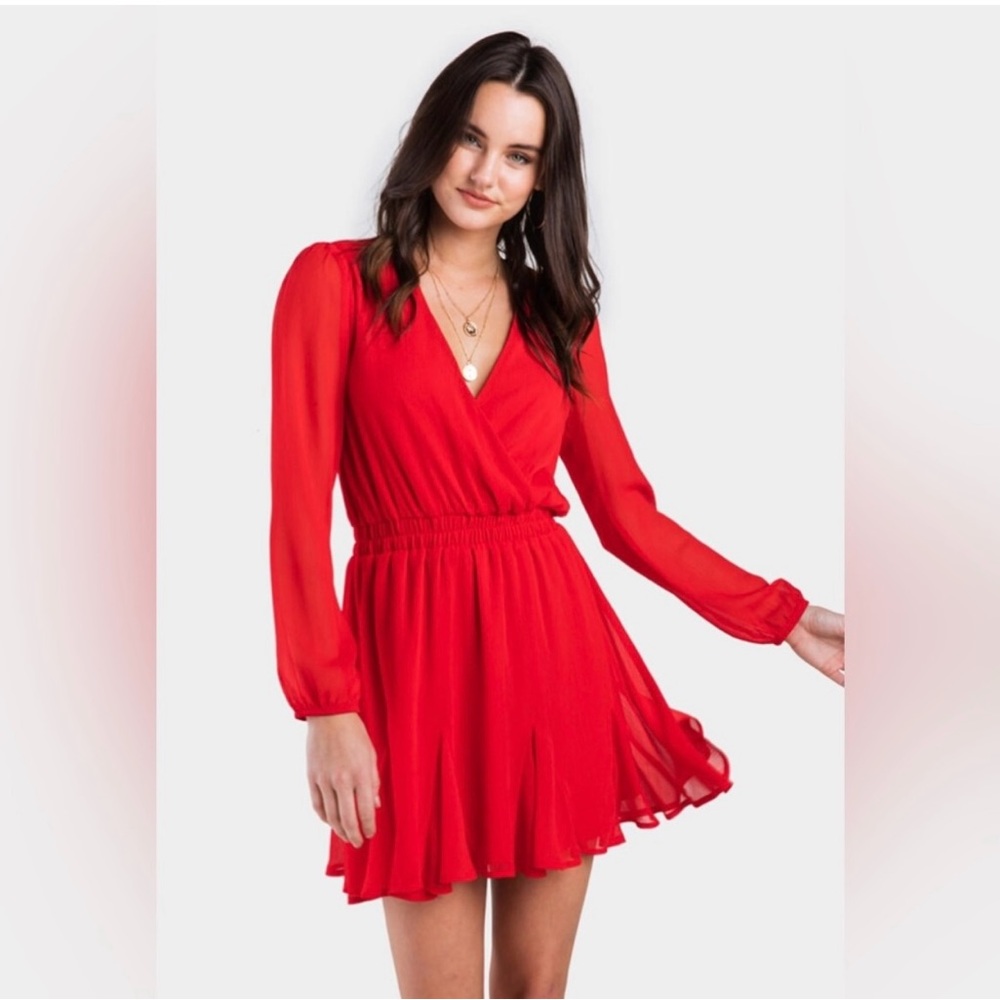 Francesca’s Red Dress Long Sleeve